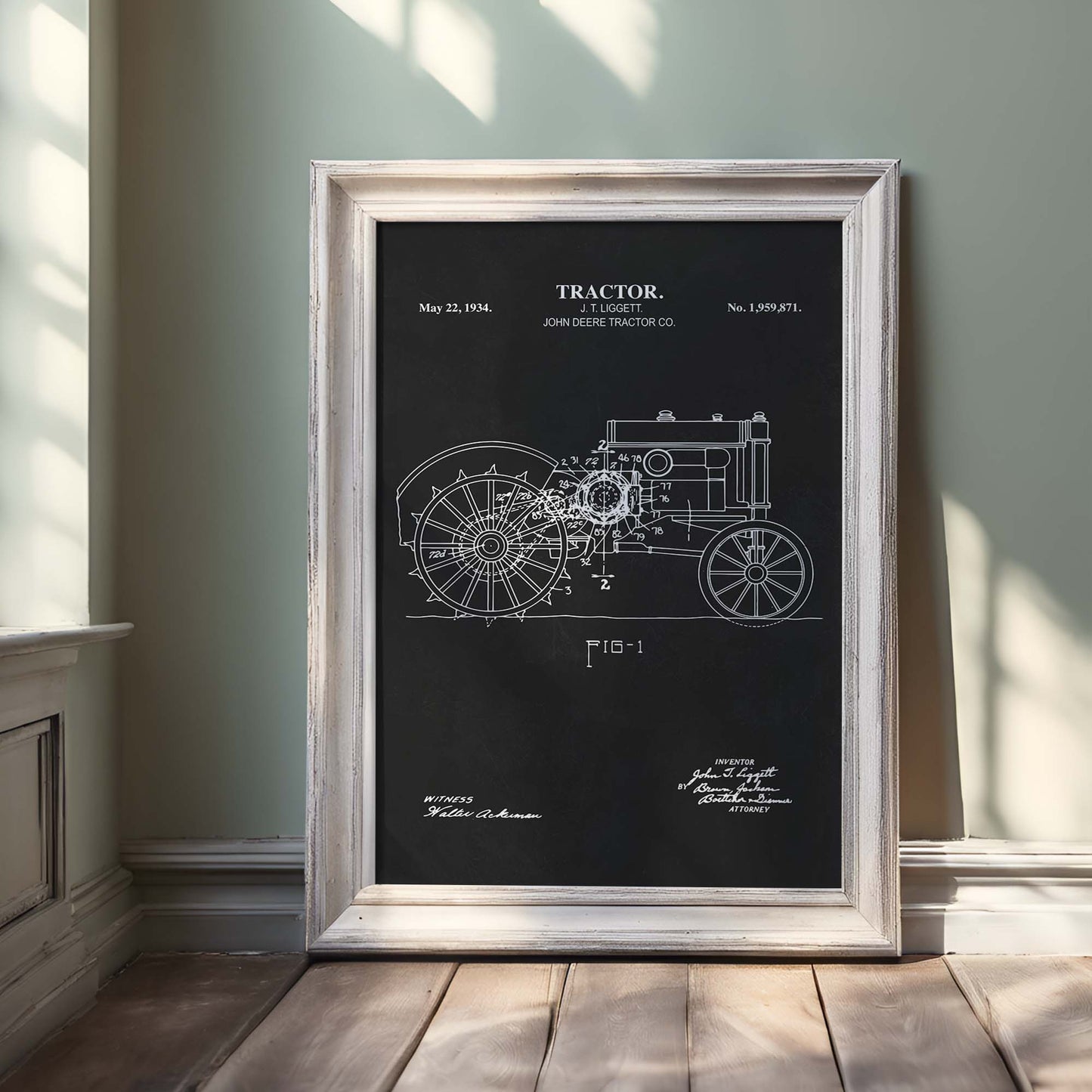 Tractor Wall Art - 1934 Tractor Patent Art- PRINTABLE DIGITAL DOWNLOAD