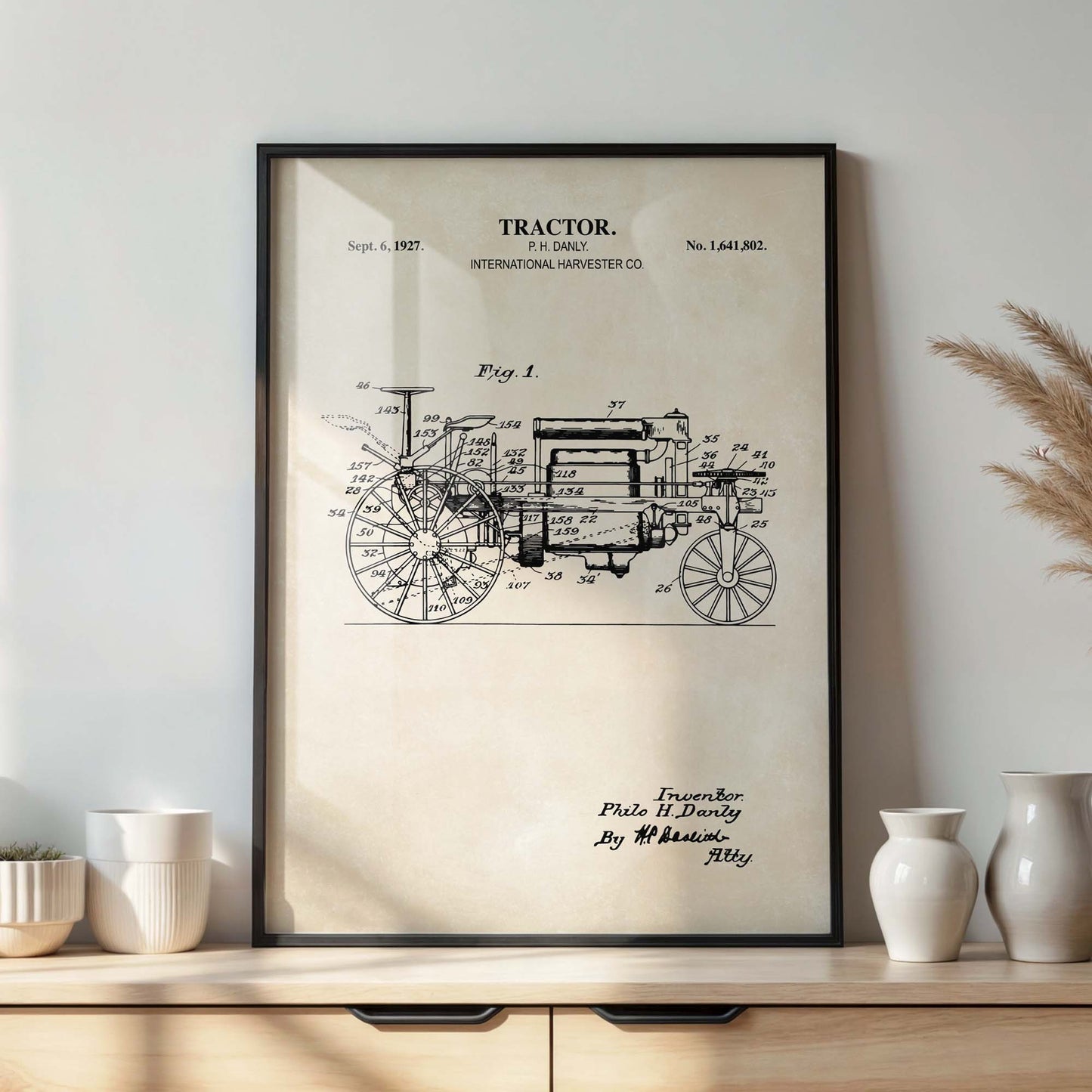 Tractor Print - 1927 Tractor Patent Art - PRINTABLE DIGITAL DOWNLOAD