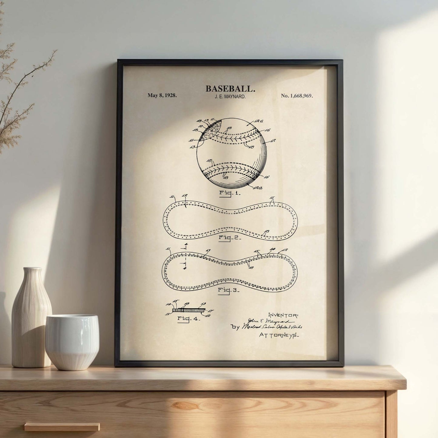 Baseball Patent Wall Art - PRINTABLE DIGITAL DOWNLOAD