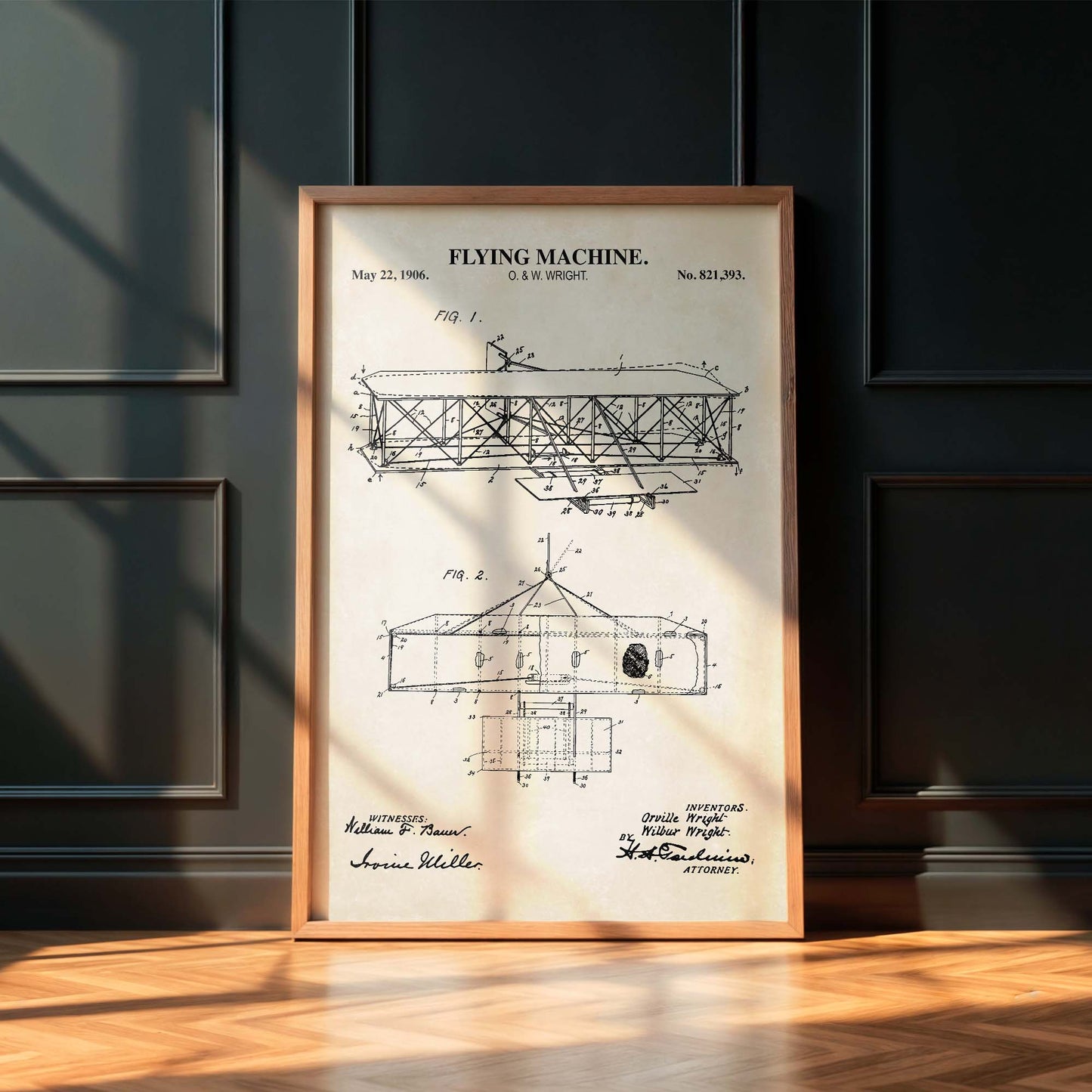 Airplane Wall Art - Historic Flying Machine Patent Print - PRINTABLE DIGITAL DOWNLOAD