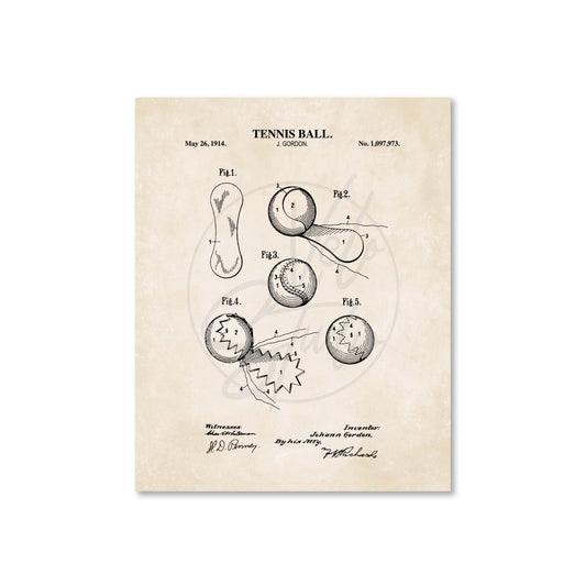 Tennis Ball Patent Wall Art - Ready to Frame Print