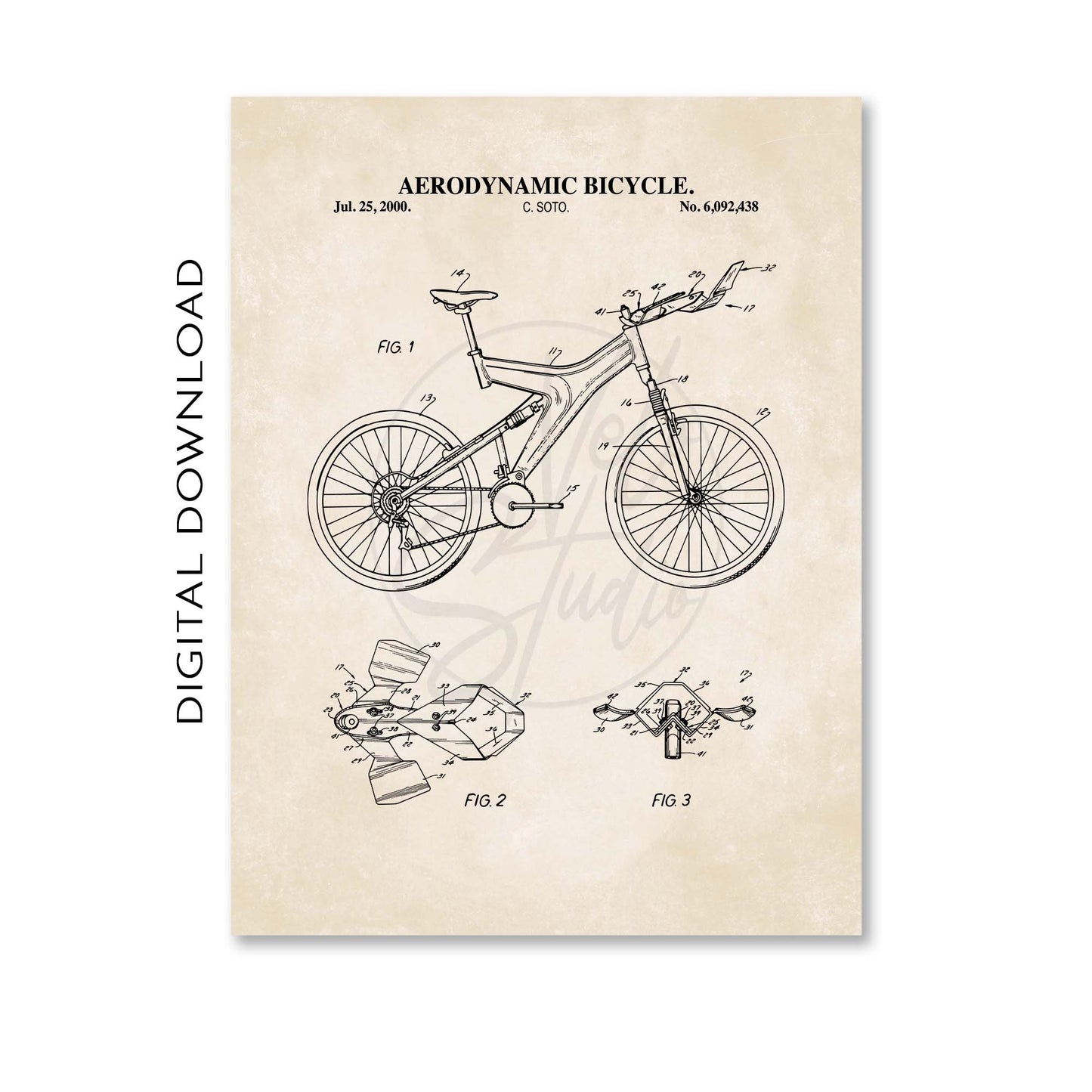 Cycling Wall Art - Aero Bicycle Print - PRINTABLE DIGITAL DOWNLOAD