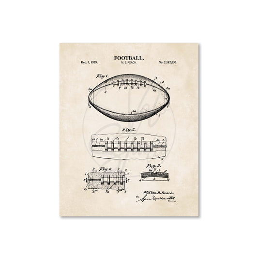 Football Patent Wall Art - Ready to Frame Print