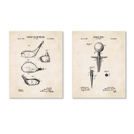 Golf Patent Wall Art Set - Ready to Frame Prints