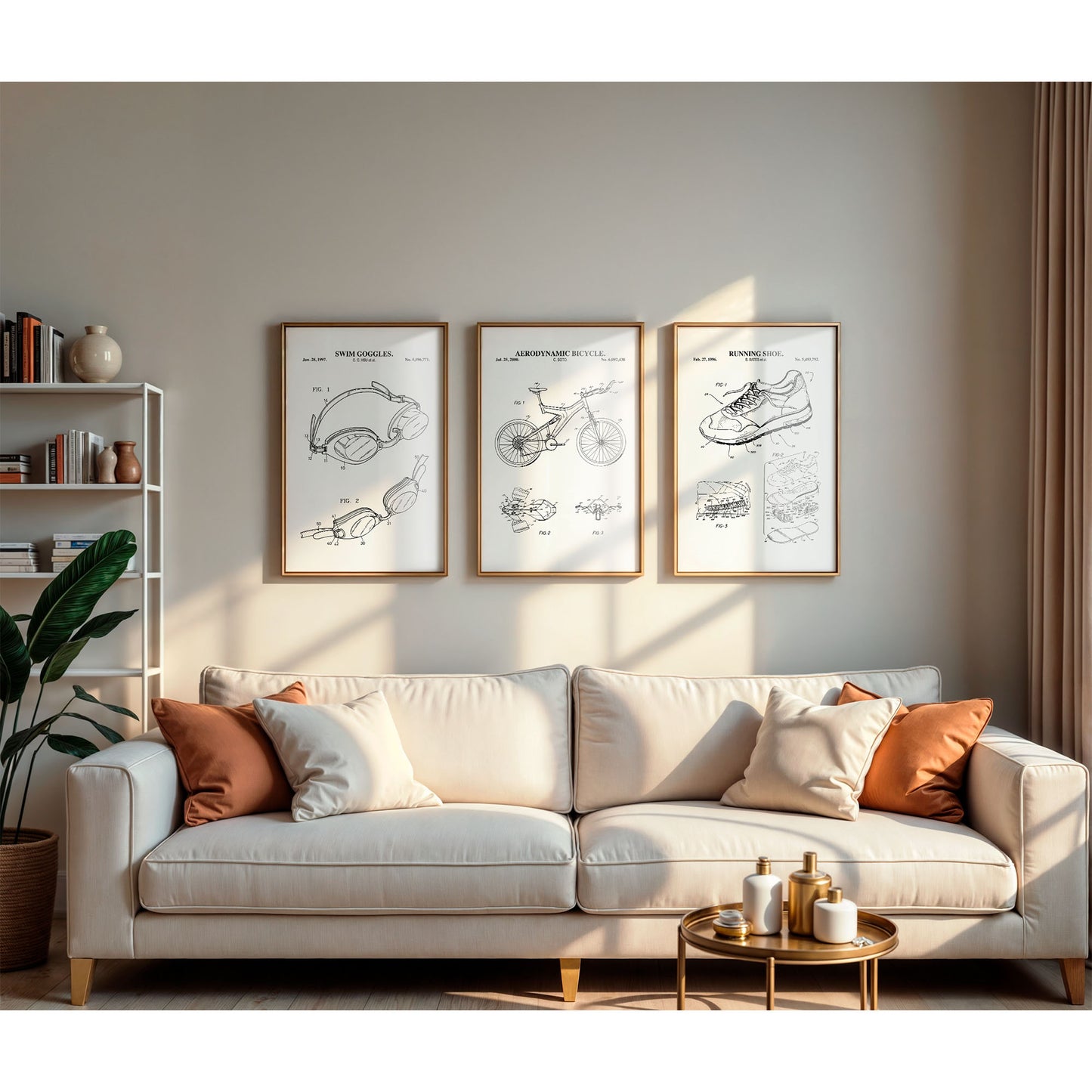 Triathlon Patent Print Wall Art Set - DIGITAL DOWNLOAD