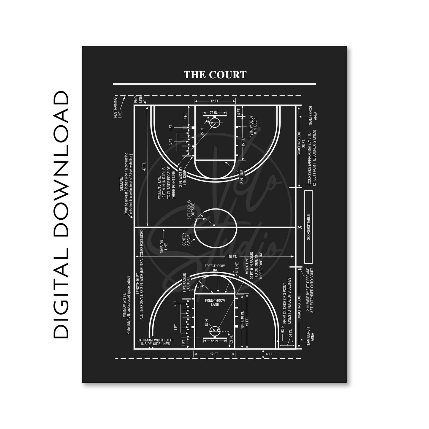 Basketball Patent Print Wall Art - Set of 6 - PRINTABLE DIGITAL DOWNLOAD