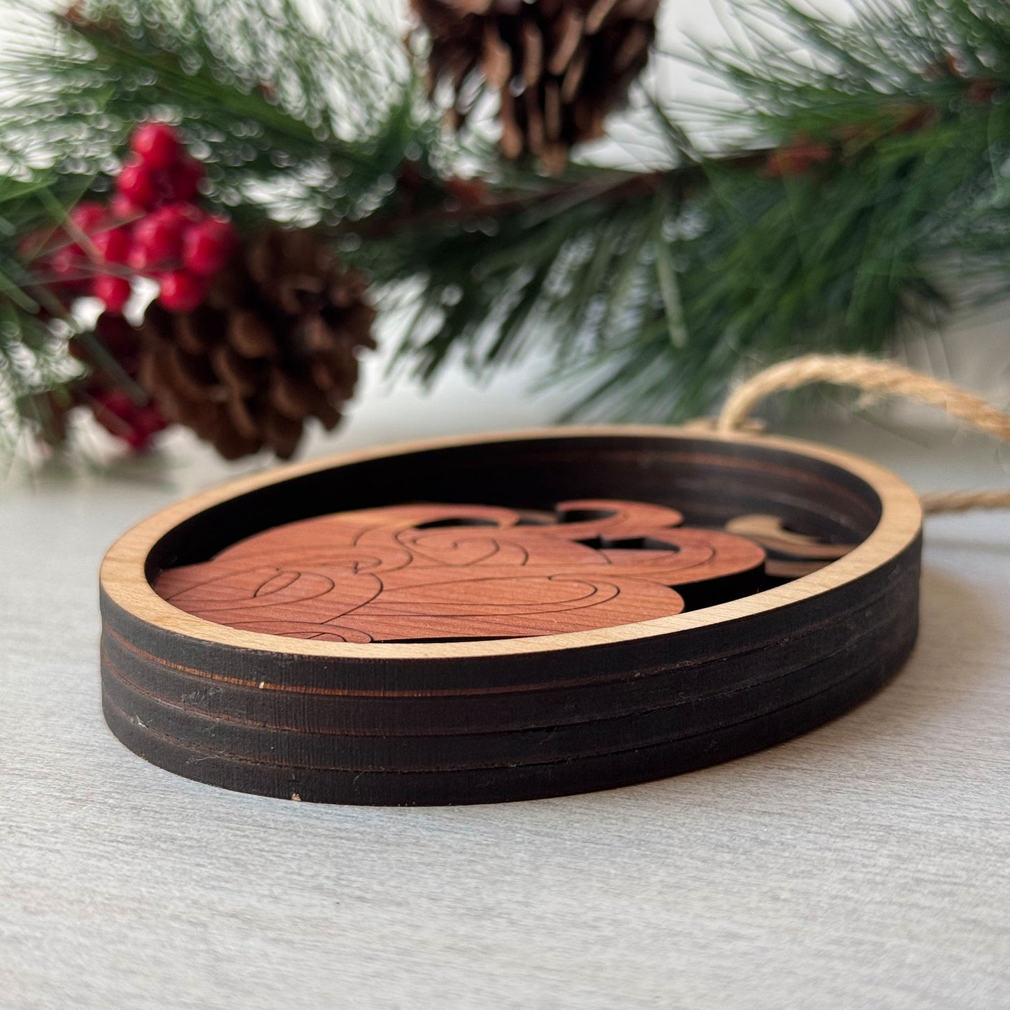 Wood Octopus Ornament | Handcrafted Coastal Christmas Décor