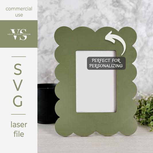 Scalloped Picture Frame SVG - Laser Cut Frame File