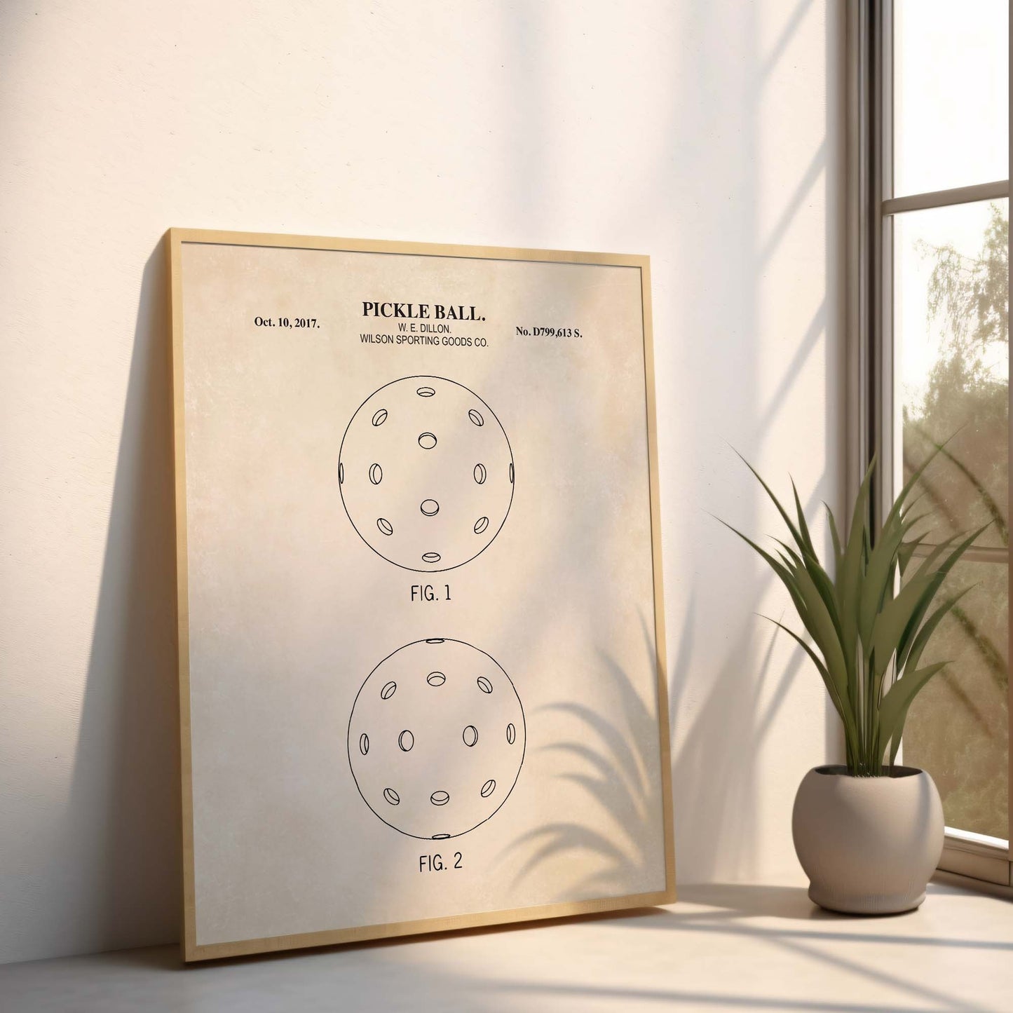 Pickleball Patent Wall Art Print - PRINTABLE DIGITAL DOWNLOAD