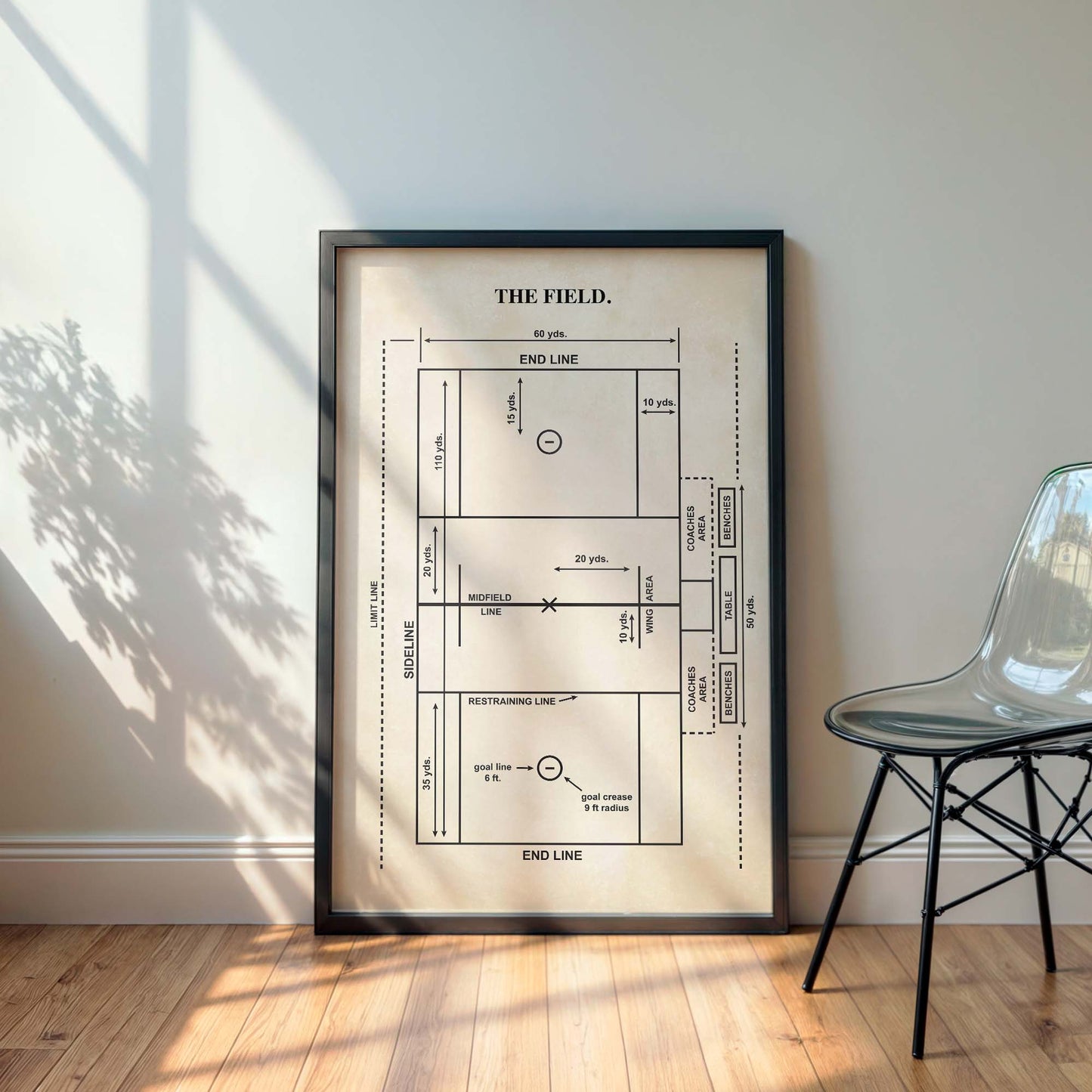 Lacrosse Field Poster - Men's Lacrosse Field - PRINTABLE DIGITAL DOWNLOAD