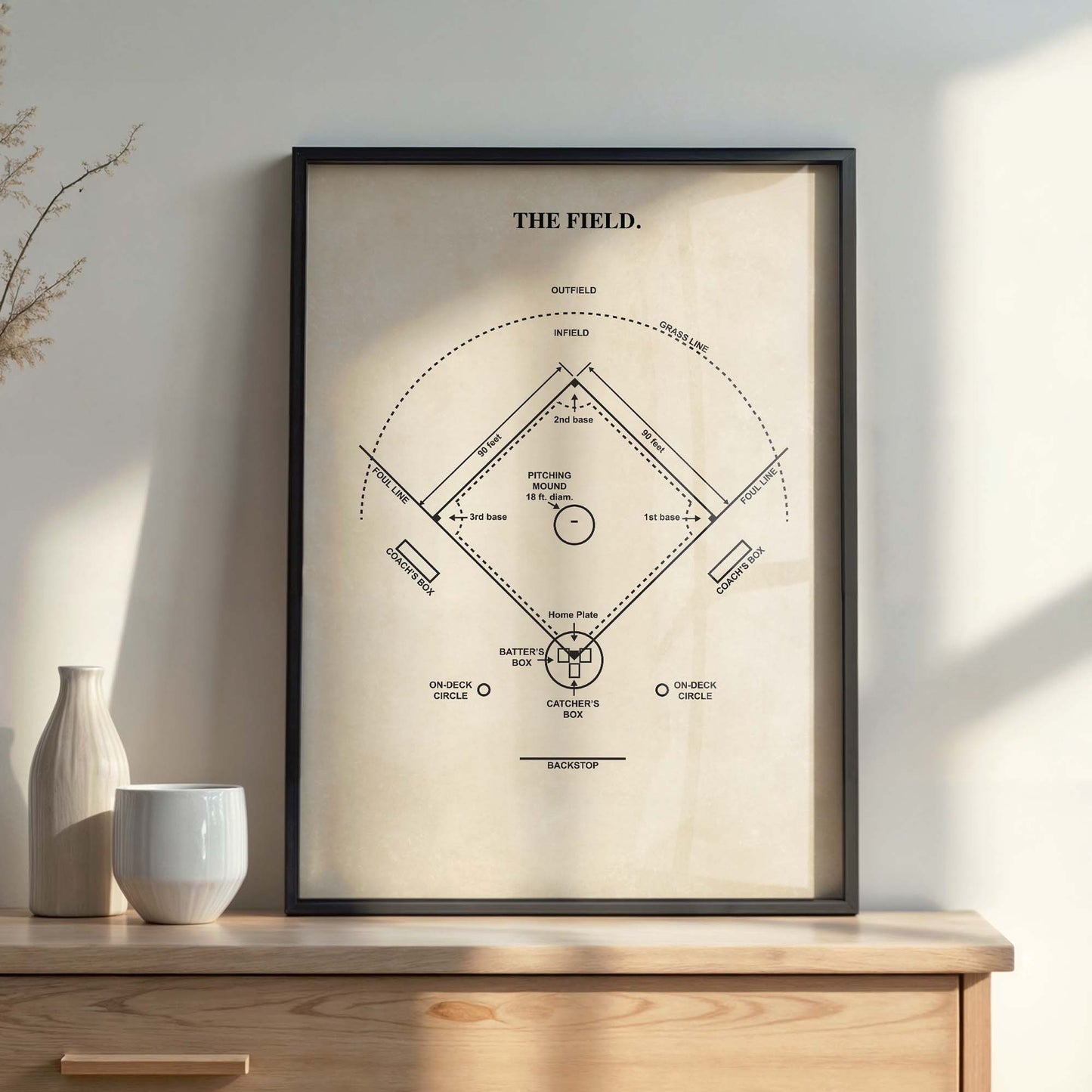 Baseball Field Wall Art - PRINTABLE DIGITAL DOWNLOAD