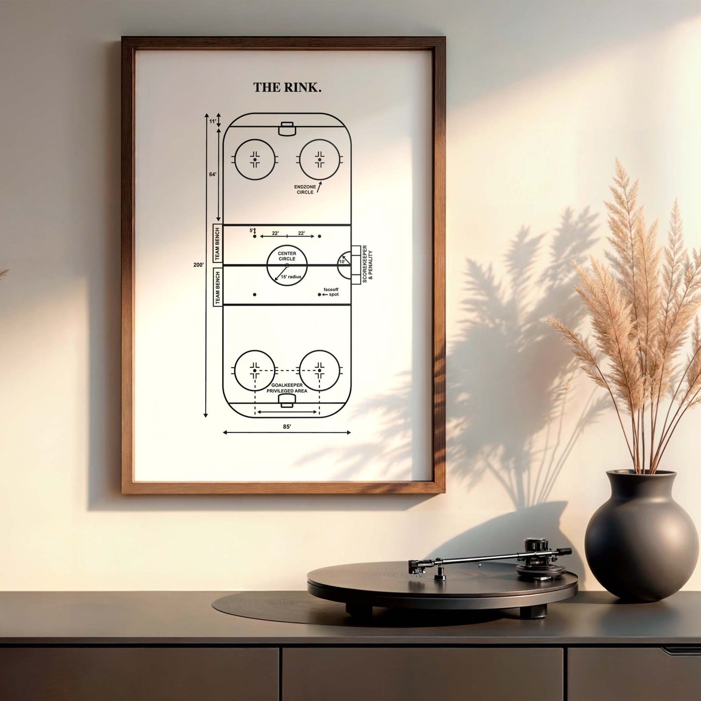 Hockey Rink Diagram Wall Art - PRINTABLE DIGITAL DOWNLOAD