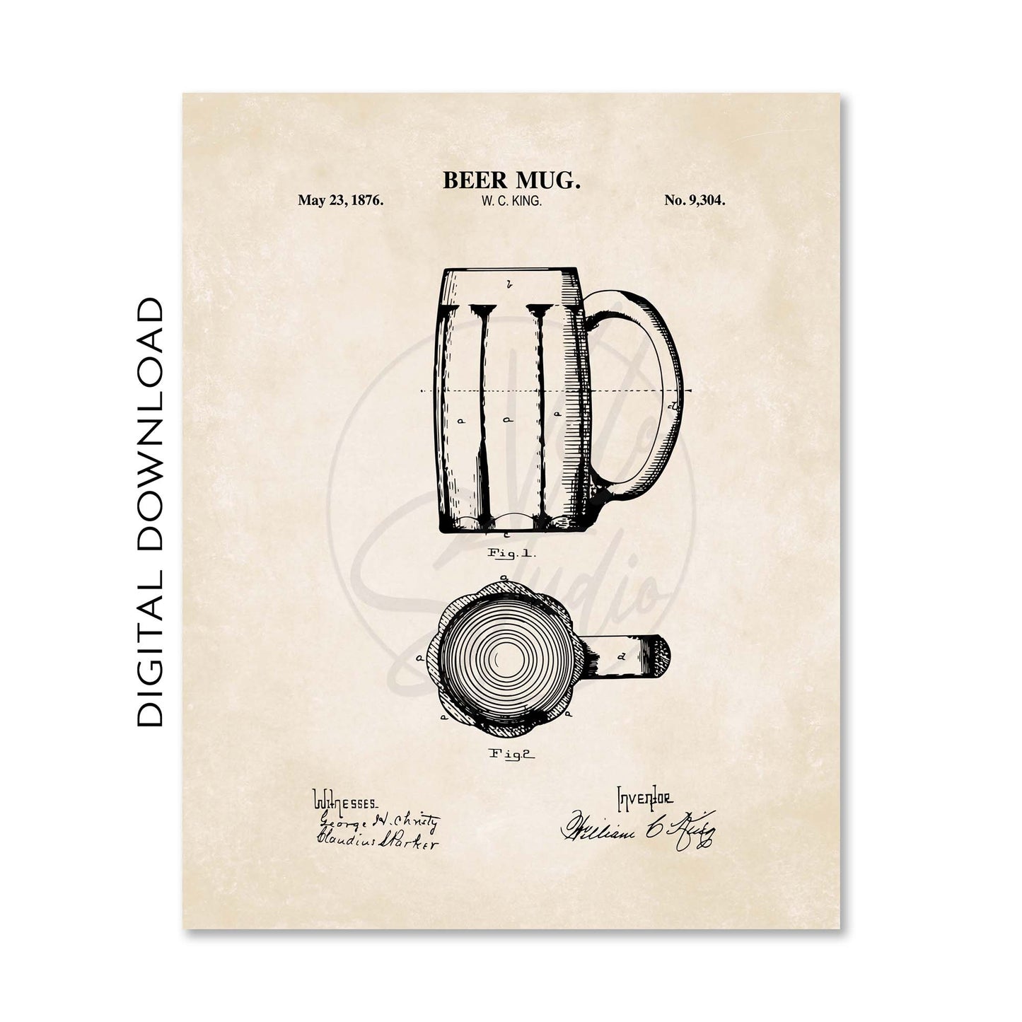 Beer Patent Wall Art Set - PRINTABLE DIGITAL DOWNLOAD