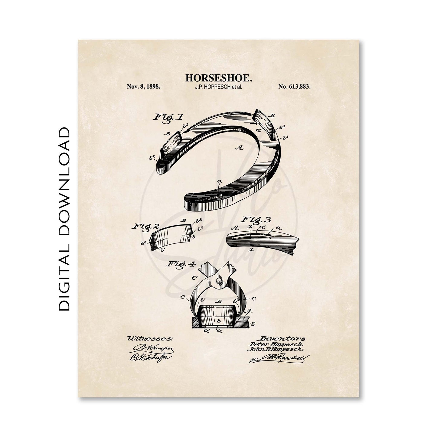 Equestrian Patent Wall Art Set - Horse Wall Art - PRINTABLE DIGITAL DOWNLOAD