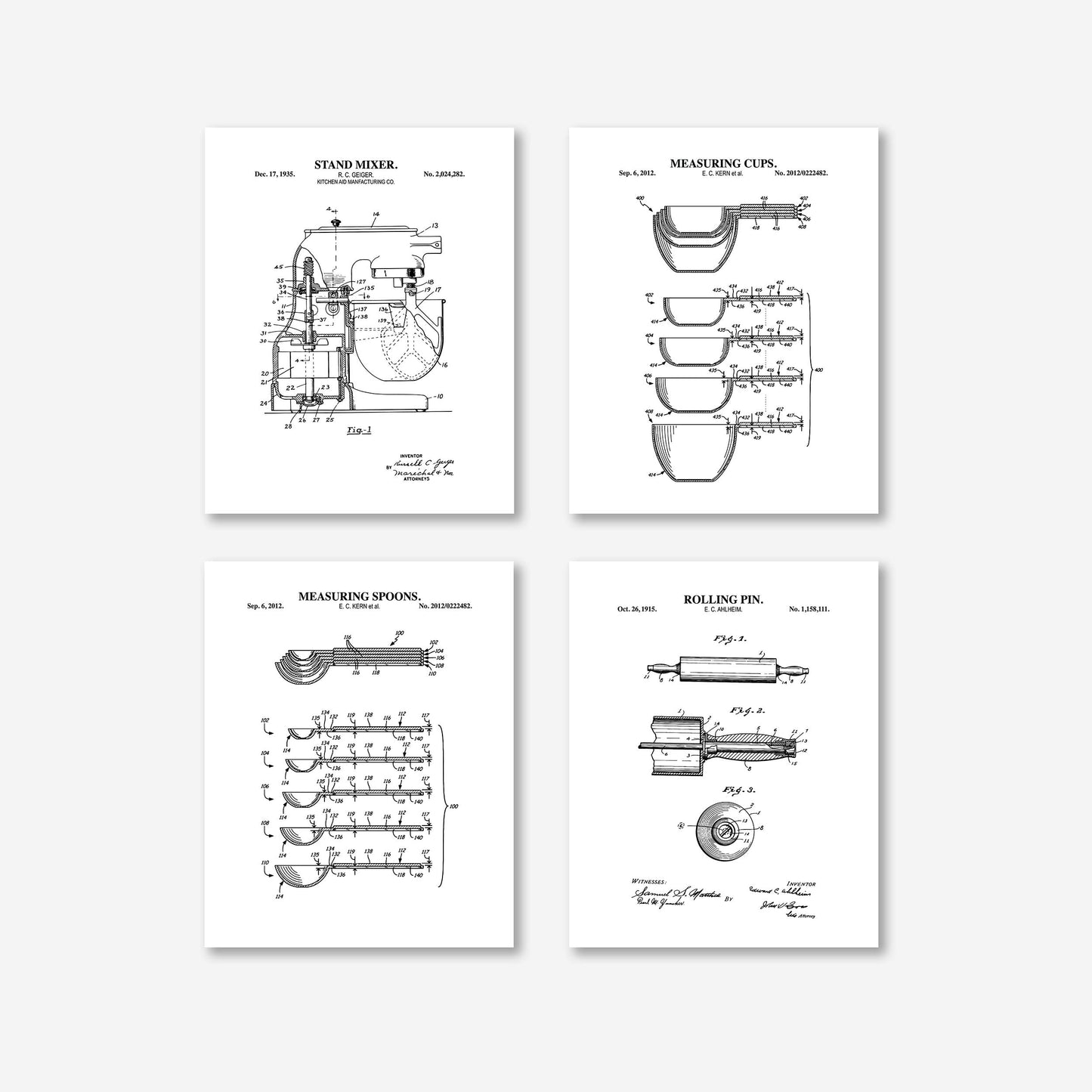 Baking Kitchen Wall Art - Set of 4 Physical Prints