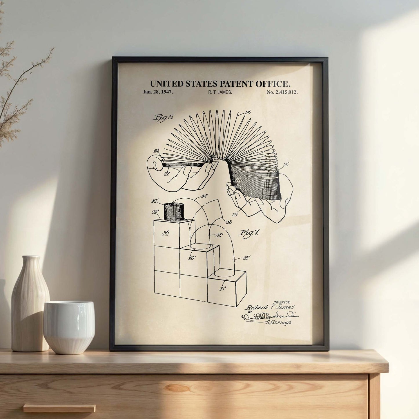 Nostalgic Spring Toy Patent Wall Art - PRINTABLE DIGITAL DOWNLOAD
