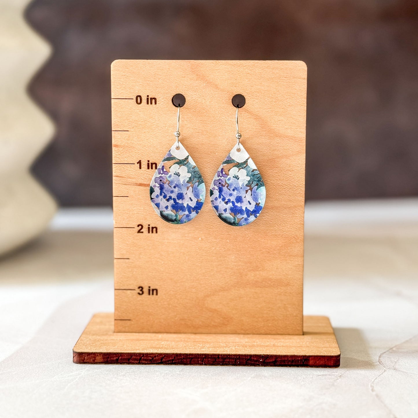 Floral Teardrop Dangle Earrings | Lightweight Everyday Artisan Jewelry