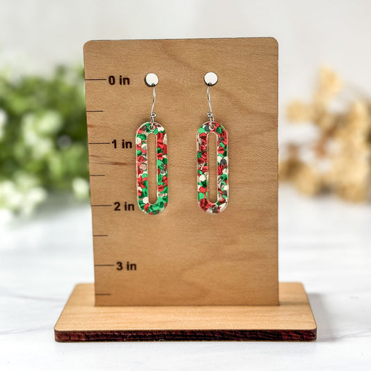 Holiday Glitter Dangle Earrings