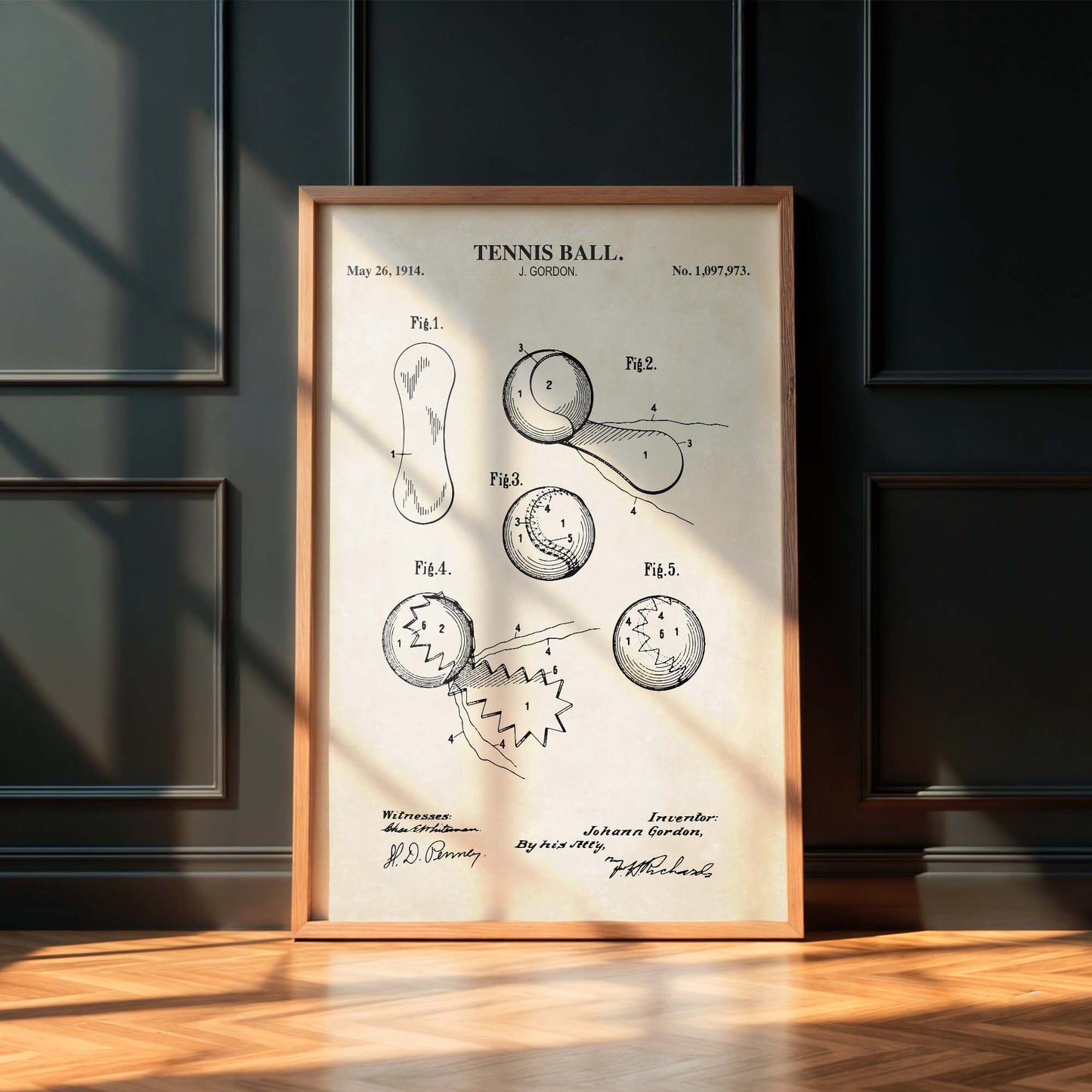 Tennis Ball Patent Wall Art - PRINTABLE DIGITAL DOWNLOAD