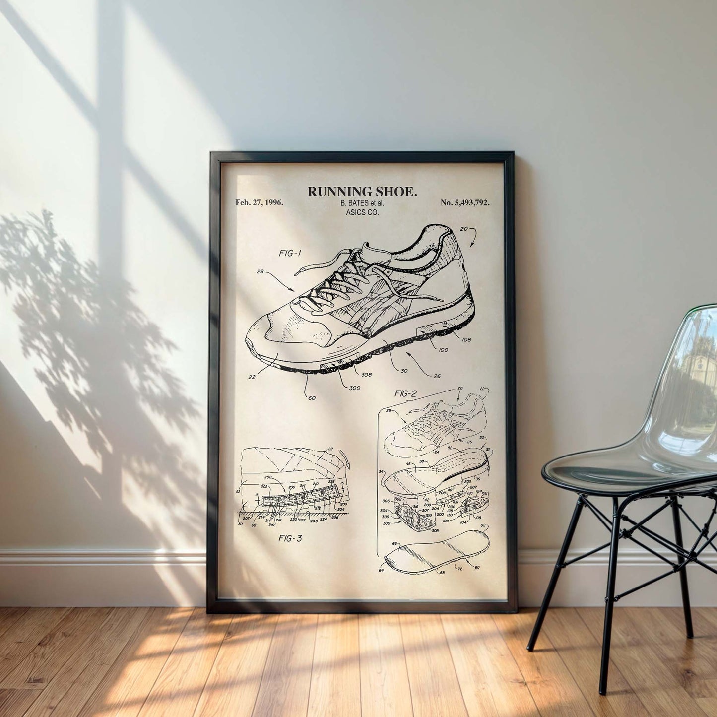 Running Shoe Patent Print Poster - PRINTABLE DIGITAL DOWNLOAD