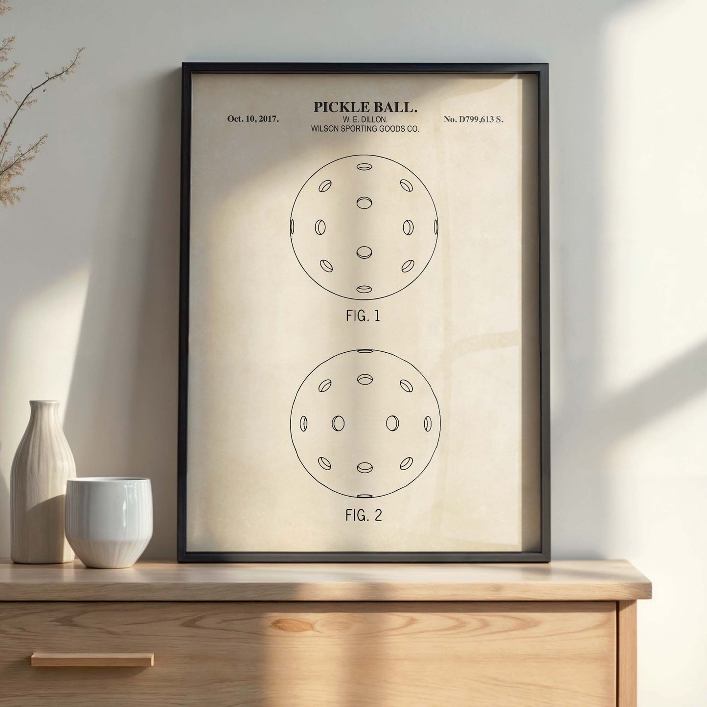 Pickleball Patent Wall Art Print - PRINTABLE DIGITAL DOWNLOAD