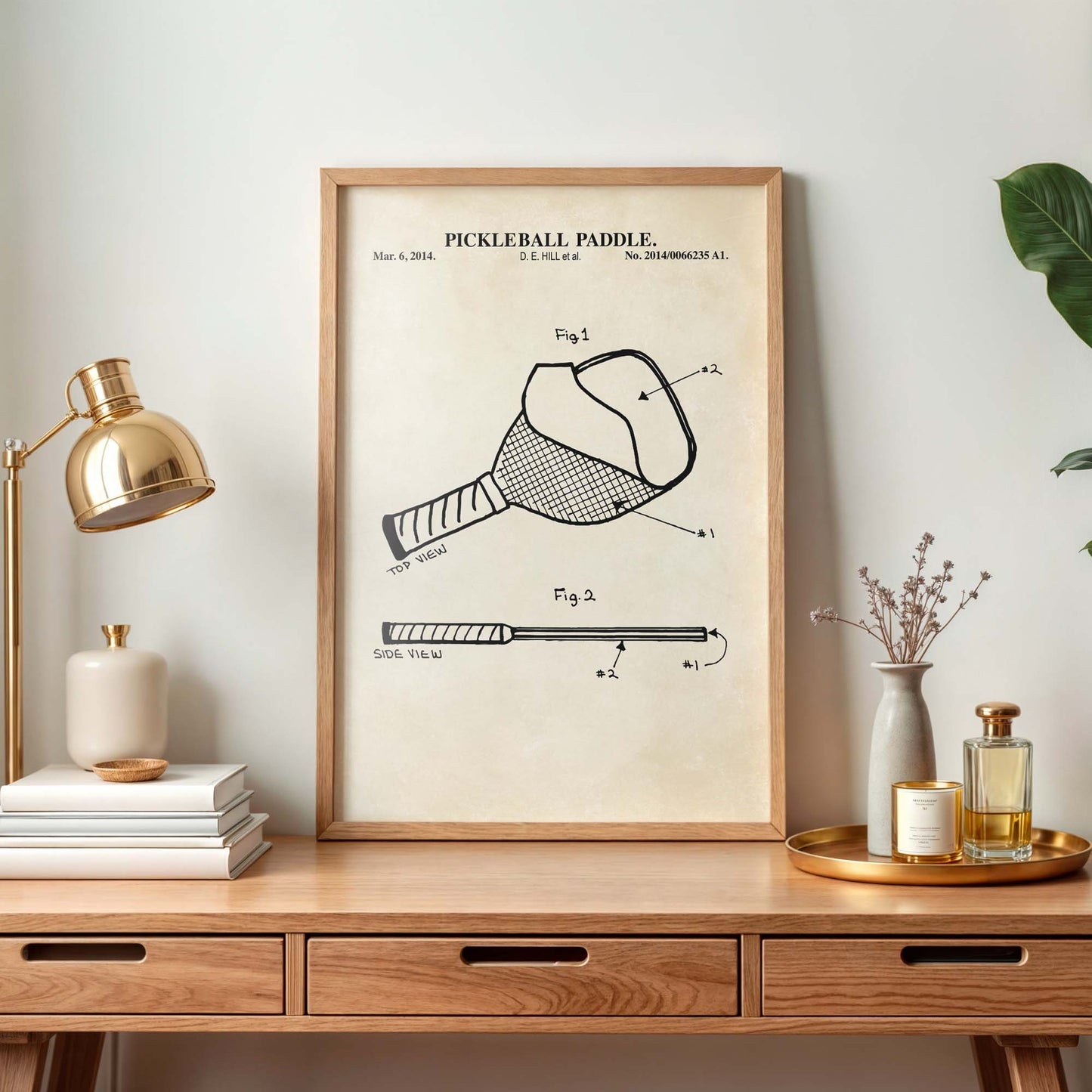Pickleball Paddle Patent Wall Art Print - PRINTABLE DIGITAL DOWNLOAD