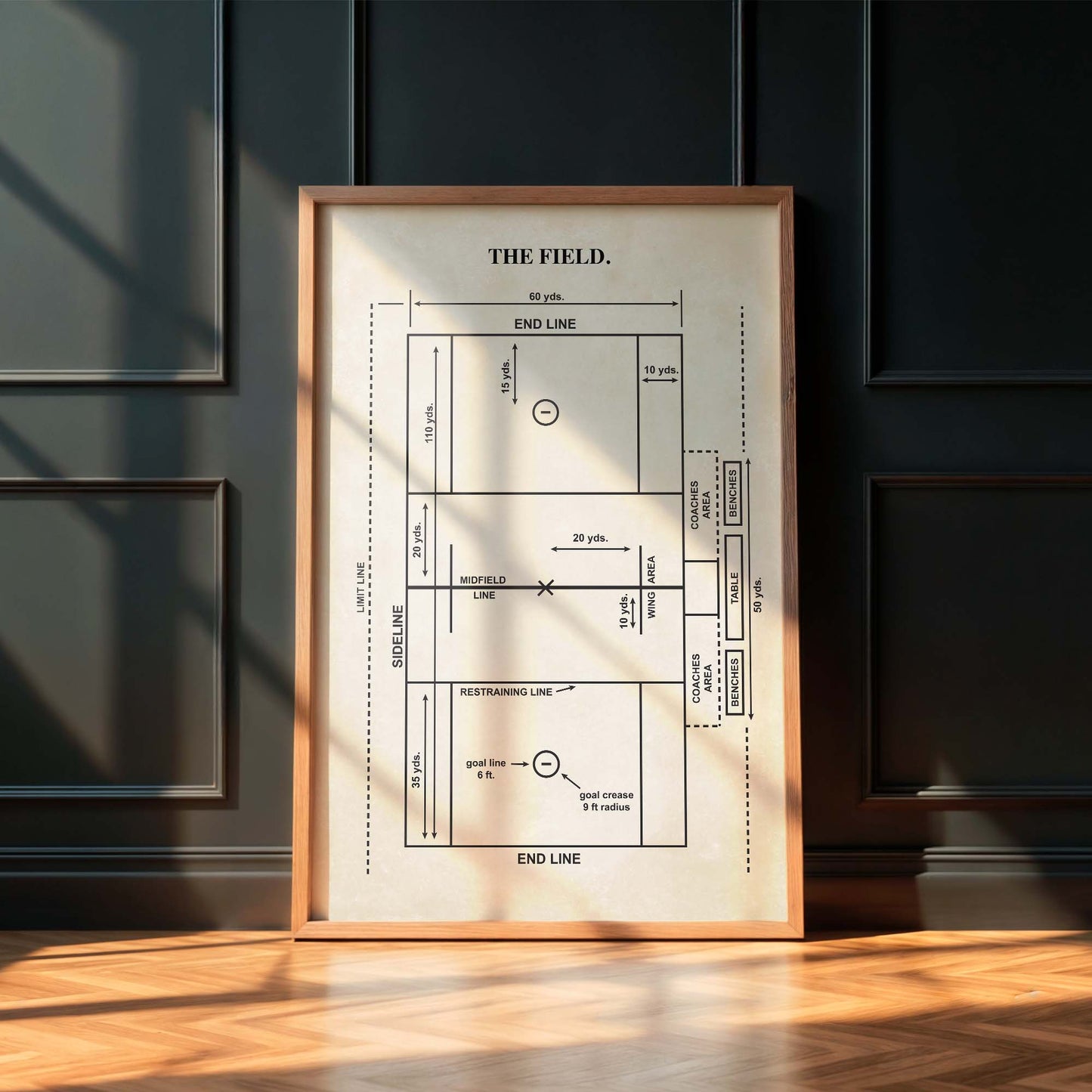 Lacrosse Field Poster - Men's Lacrosse Field - PRINTABLE DIGITAL DOWNLOAD