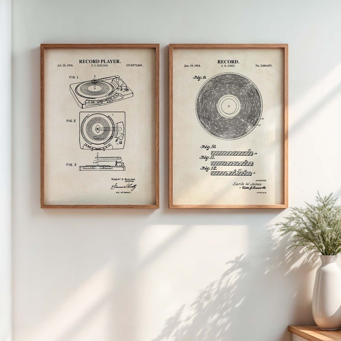 vinyl record and record player art prints - digital download print from home