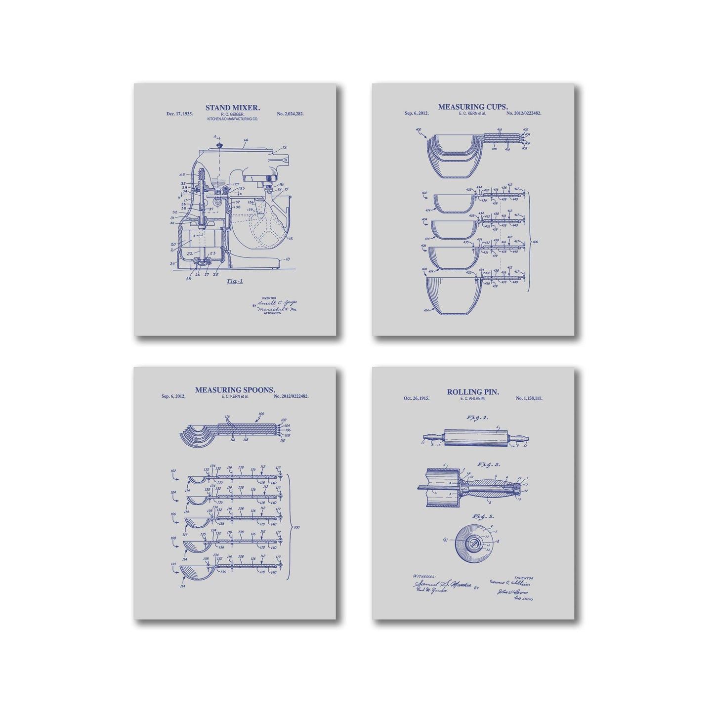Baking Kitchen Wall Art - Set of 4 Physical Prints