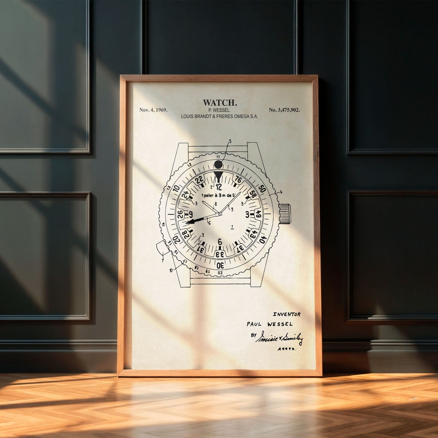 Watch Patent Wall Art - PRINTABLE DIGITAL DOWNLOAD