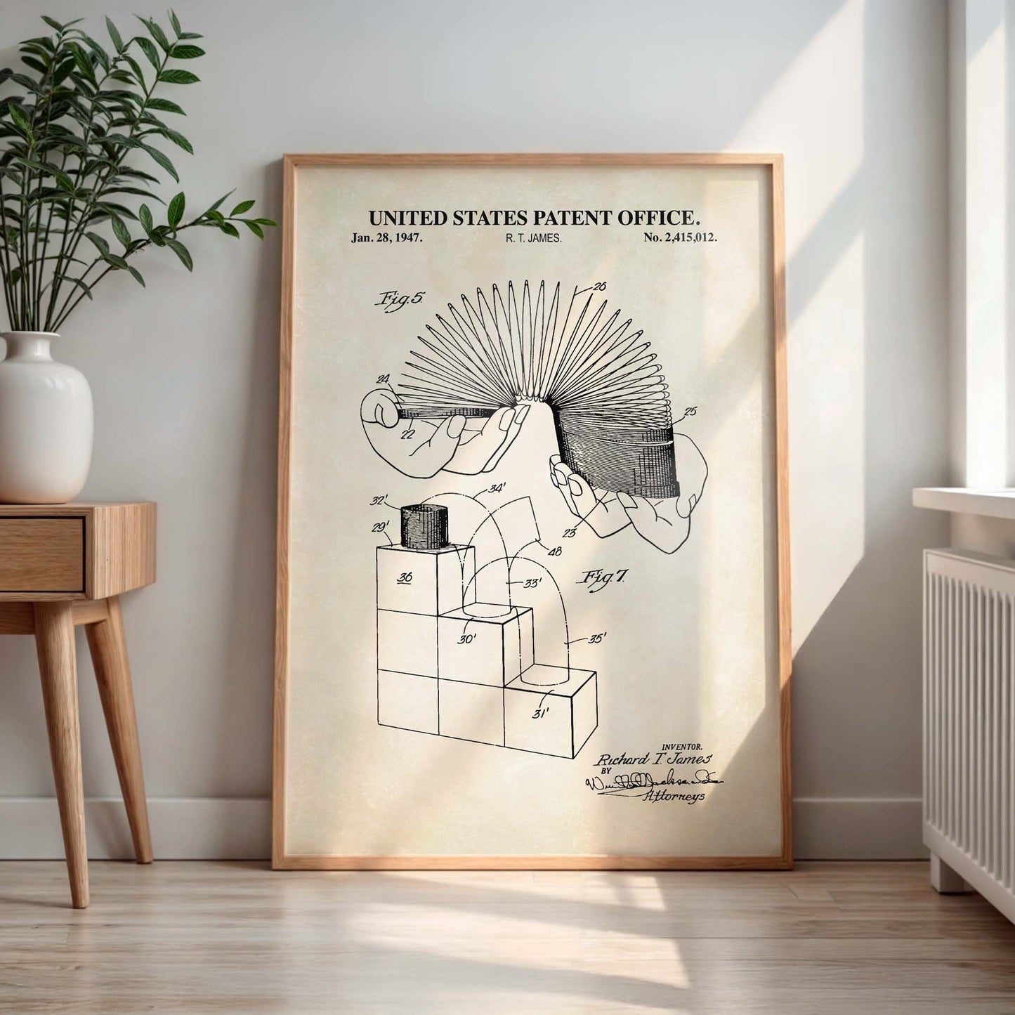 Nostalgic Spring Toy Patent Wall Art - PRINTABLE DIGITAL DOWNLOAD