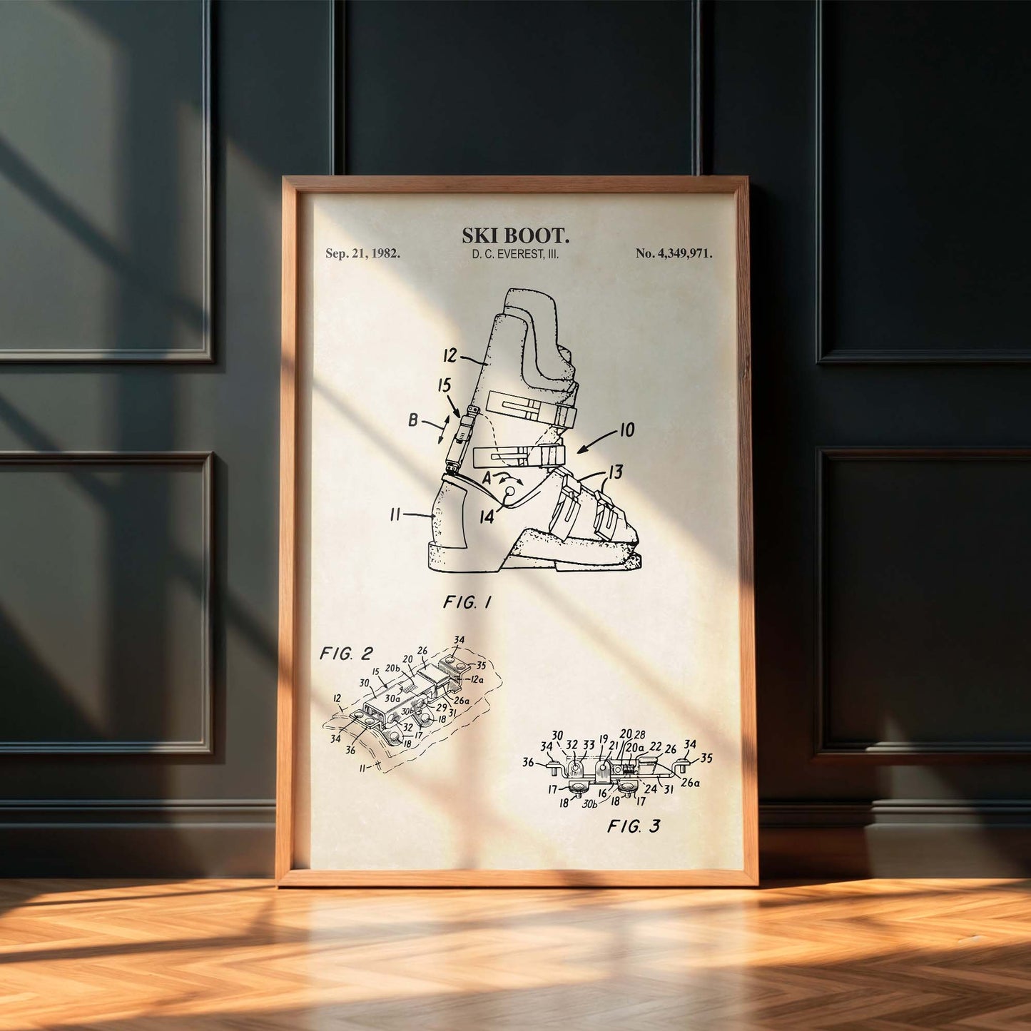 Ski Boot Patent Wall Art - PRINTABLE DIGITAL DOWNLOAD