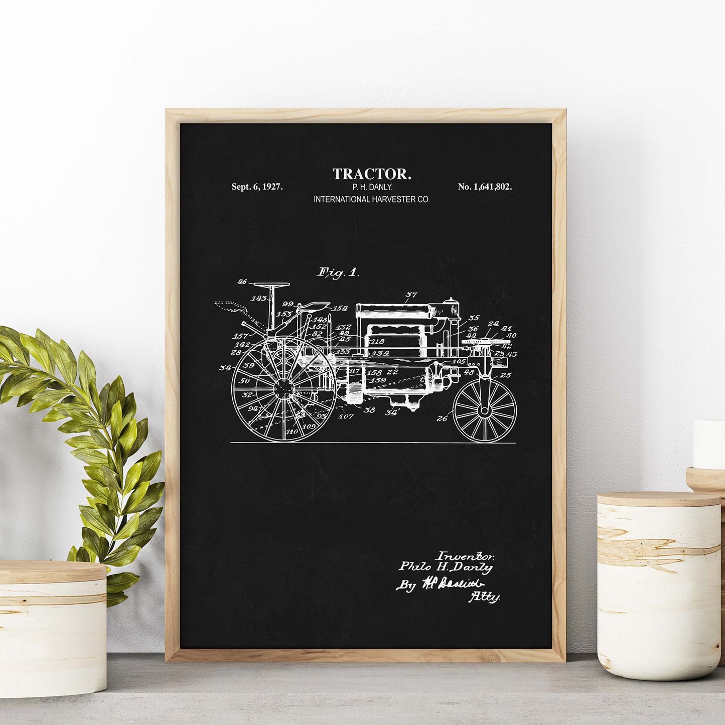 Tractor Print - 1927 Tractor Patent Art - PRINTABLE DIGITAL DOWNLOAD