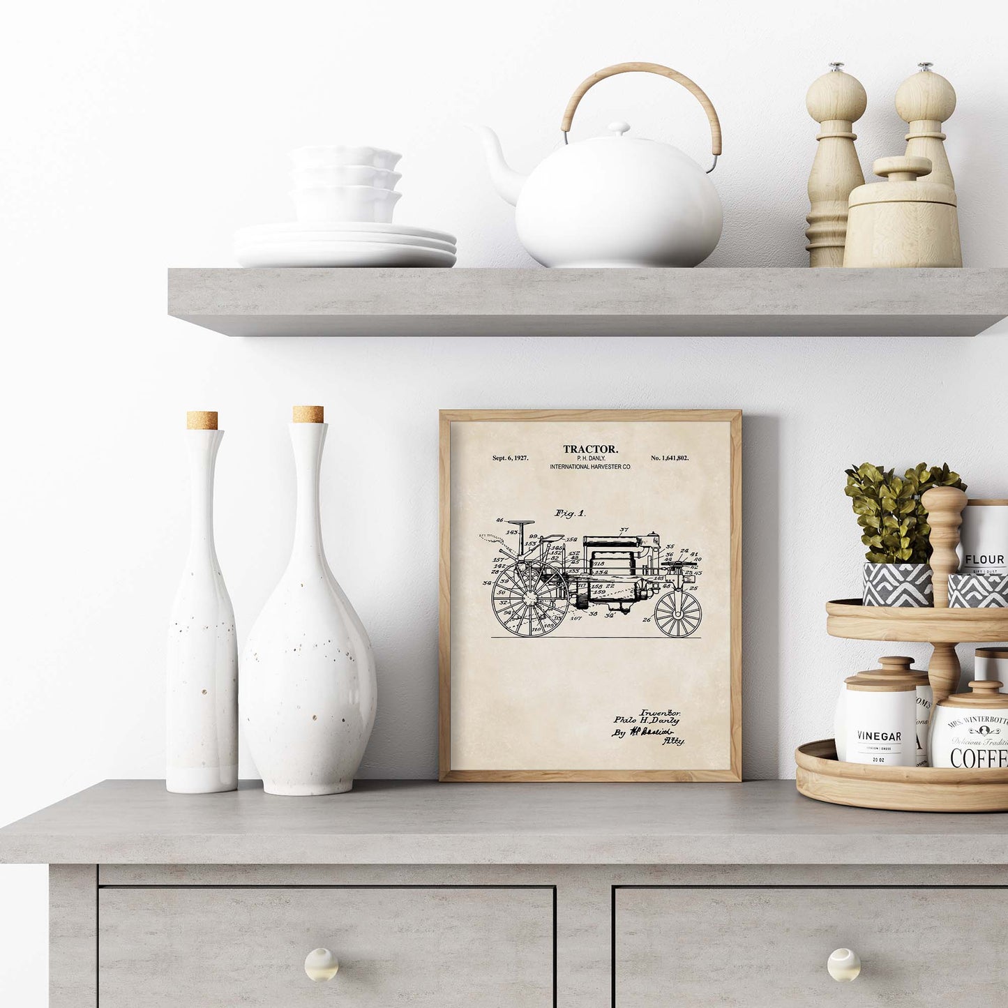 Tractor Print - 1927 Tractor Patent Art - PRINTABLE DIGITAL DOWNLOAD