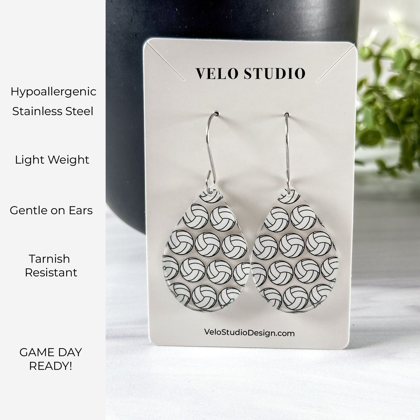 Volleyball Teardrop Earrings - Dangle Game Day Earrings