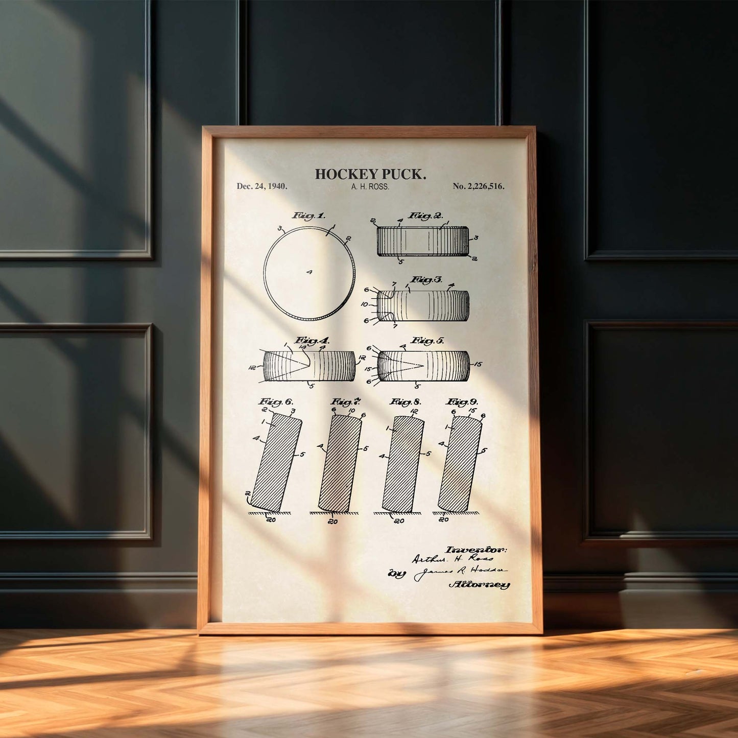 Hockey Puck Patent Wall Art - PRINTABLE DIGITAL DOWNLOAD