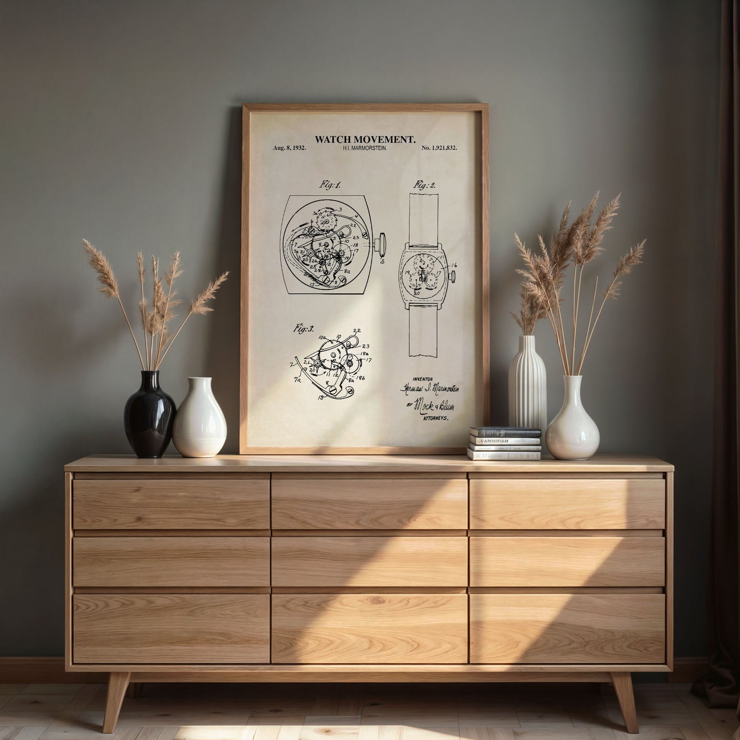 Watch Movement 1932 Patent Wall Art - PRINTABLE DIGITAL DOWNLOAD