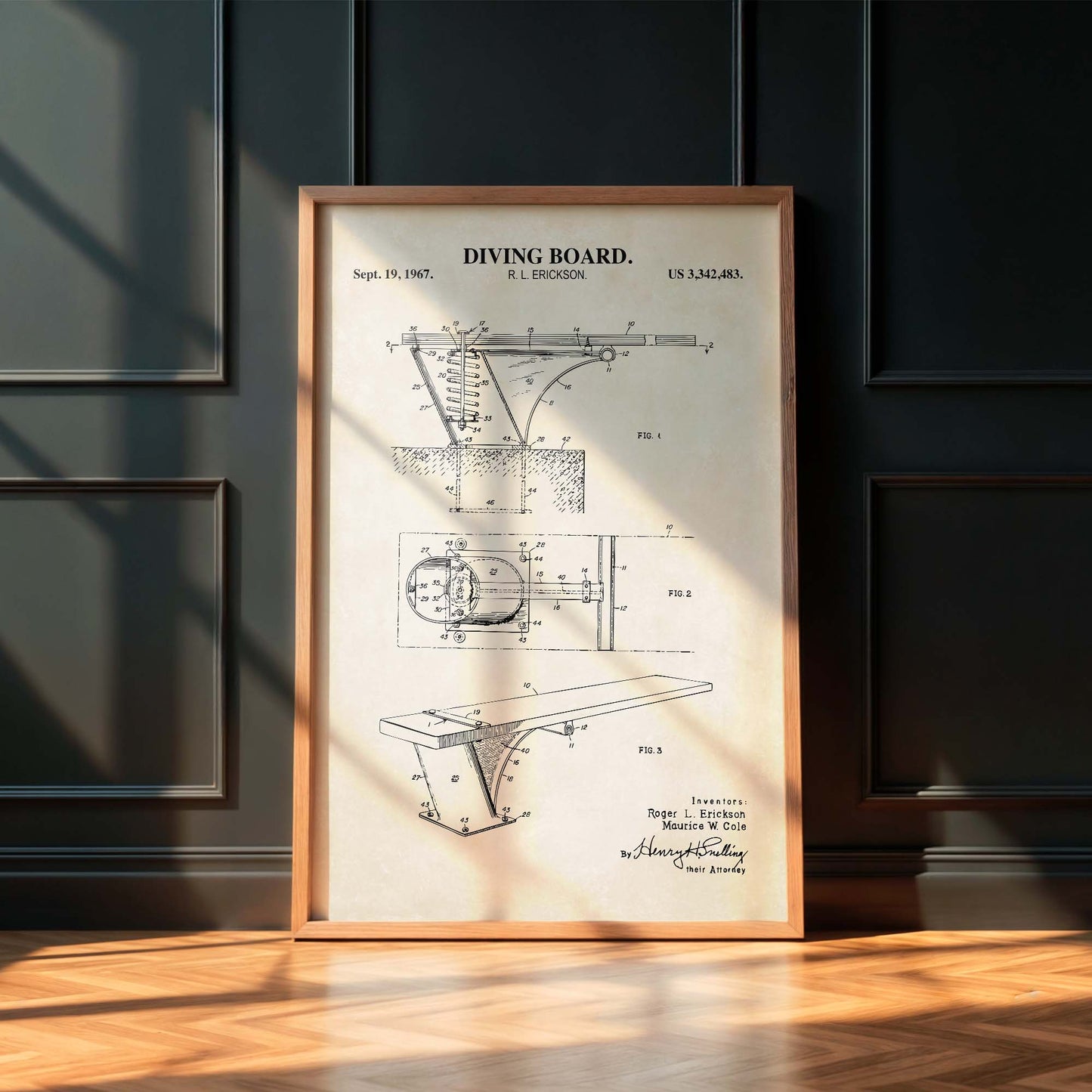 Diving Board Patent Wall Art - PRINTABLE DIGITAL DOWNLOAD