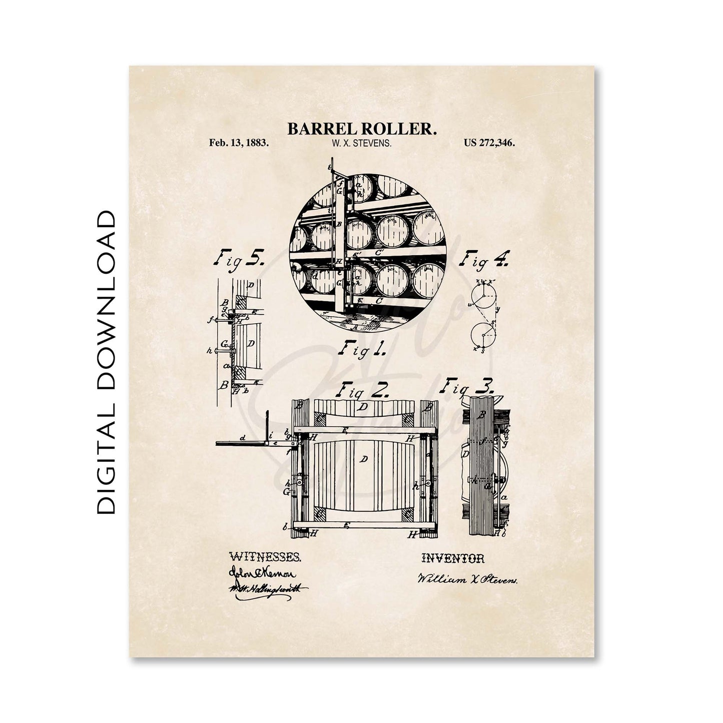 Whiskey Making Patent Print Wall Art - Set of 6 - PRINTABLE DIGITAL DOWNLOAD
