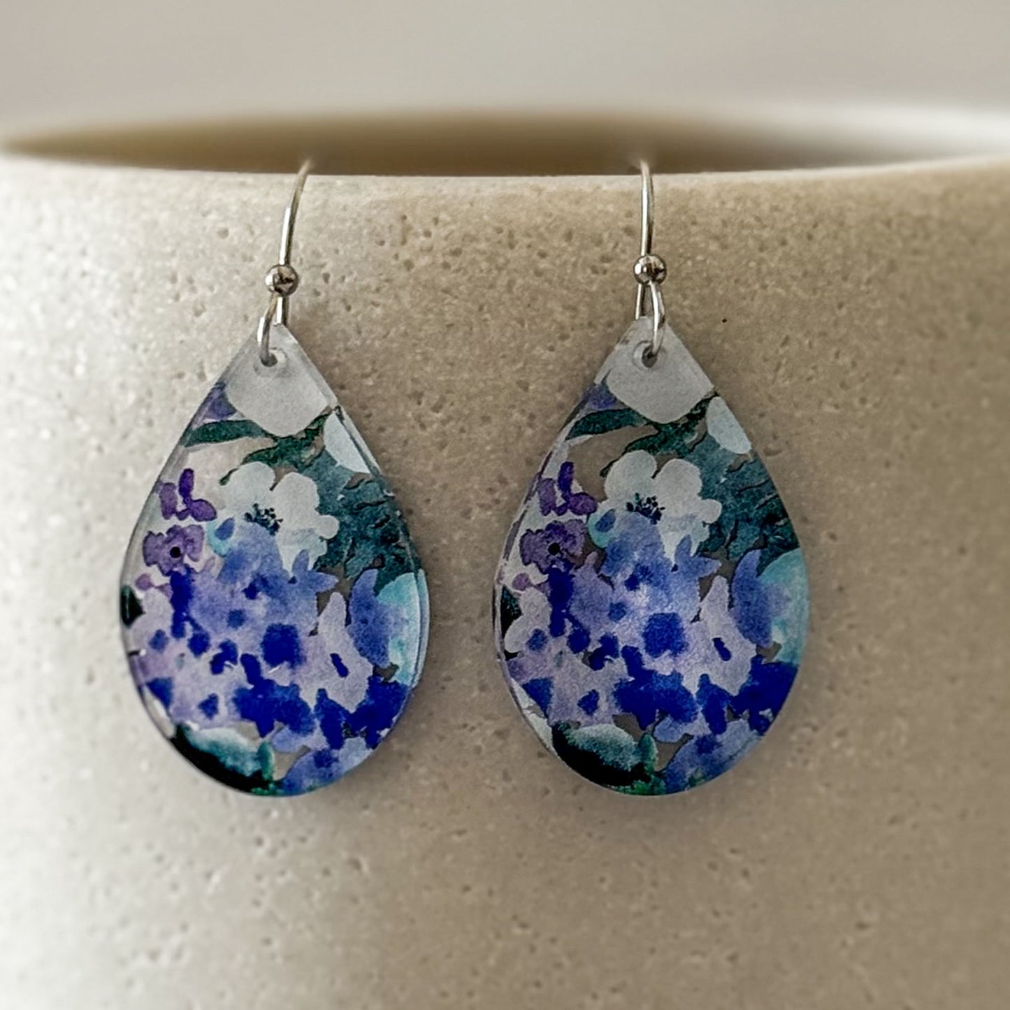 Floral Teardrop Dangle Earrings | Lightweight Everyday Artisan Jewelry