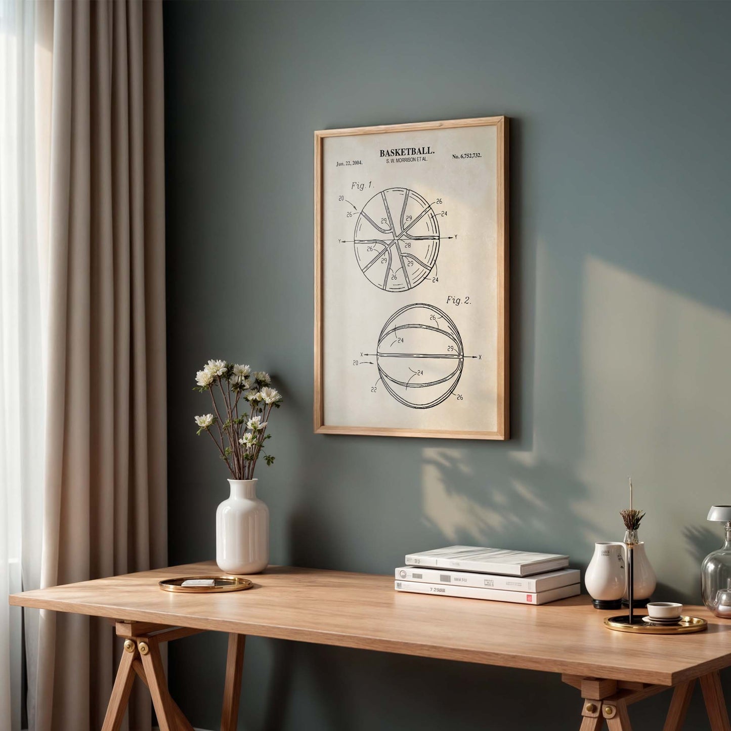 Basketball Patent Wall Art Print - PRINTABLE DIGITAL DOWNLOAD