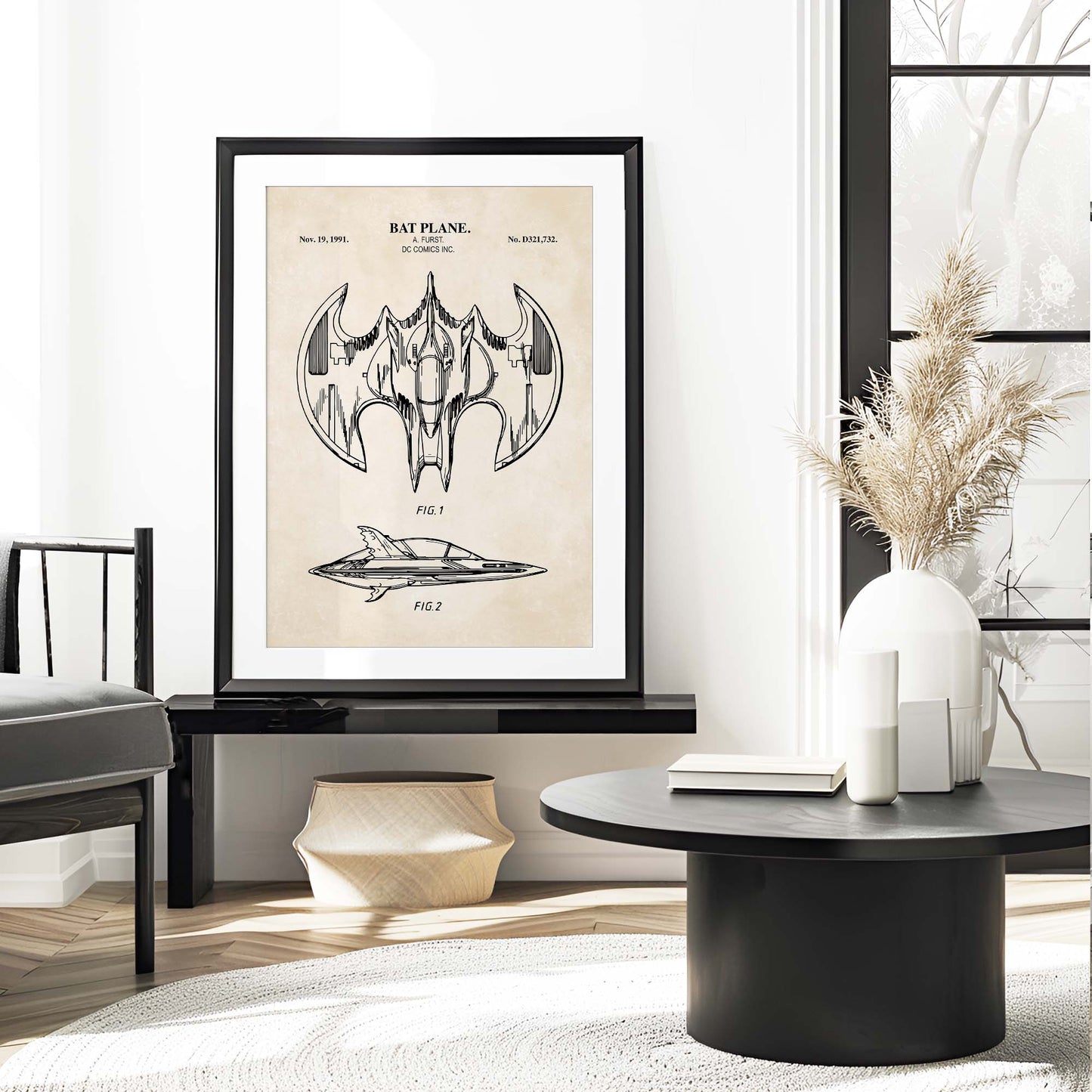 Bat Superhero Patent Wall Art - Plane - PRINTABLE DIGITAL DOWNLOAD