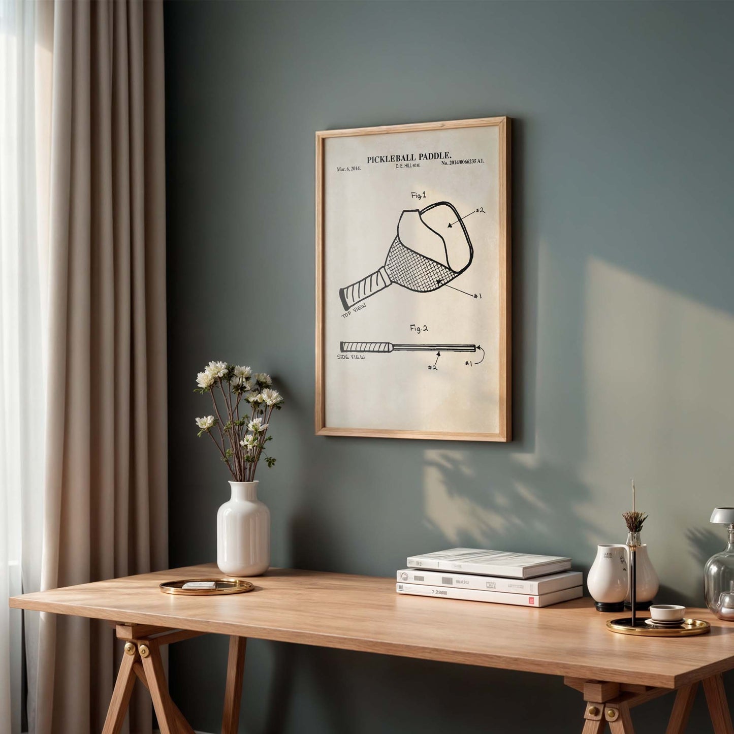 Pickleball Paddle Patent Wall Art Print - PRINTABLE DIGITAL DOWNLOAD