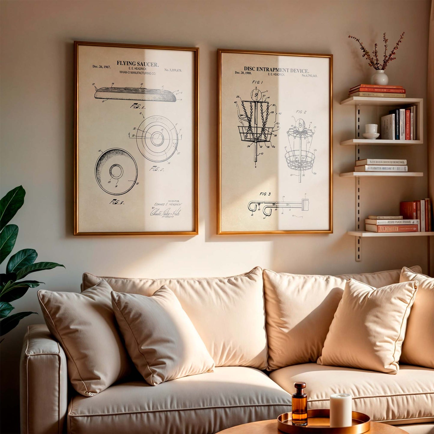Disc Golf Patent Wall Art Set - PRINTABLE DIGITAL DOWNLOAD