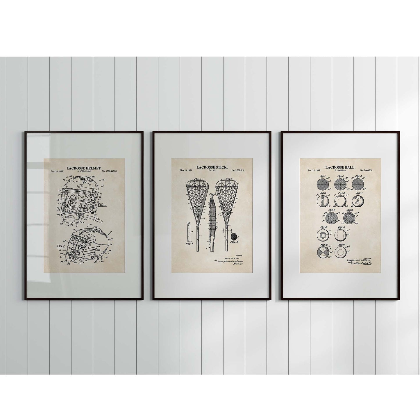 Lacrosse Patent Wall Art Set - PRINTABLE DIGITAL DOWNLOAD