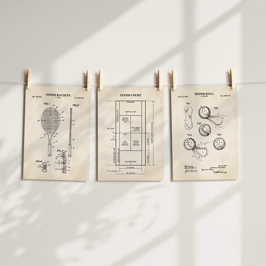 Tennis Wall Art Set - Ready to Frame Prints