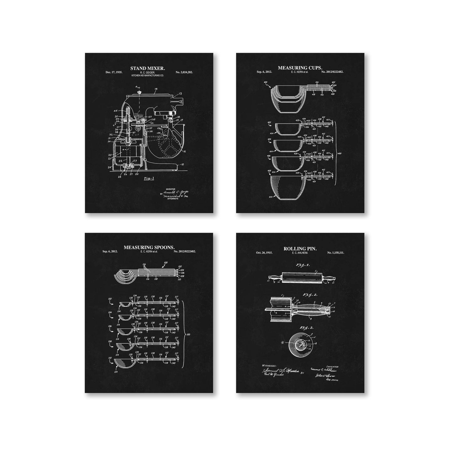 Baking Kitchen Wall Art - Set of 4 Physical Prints