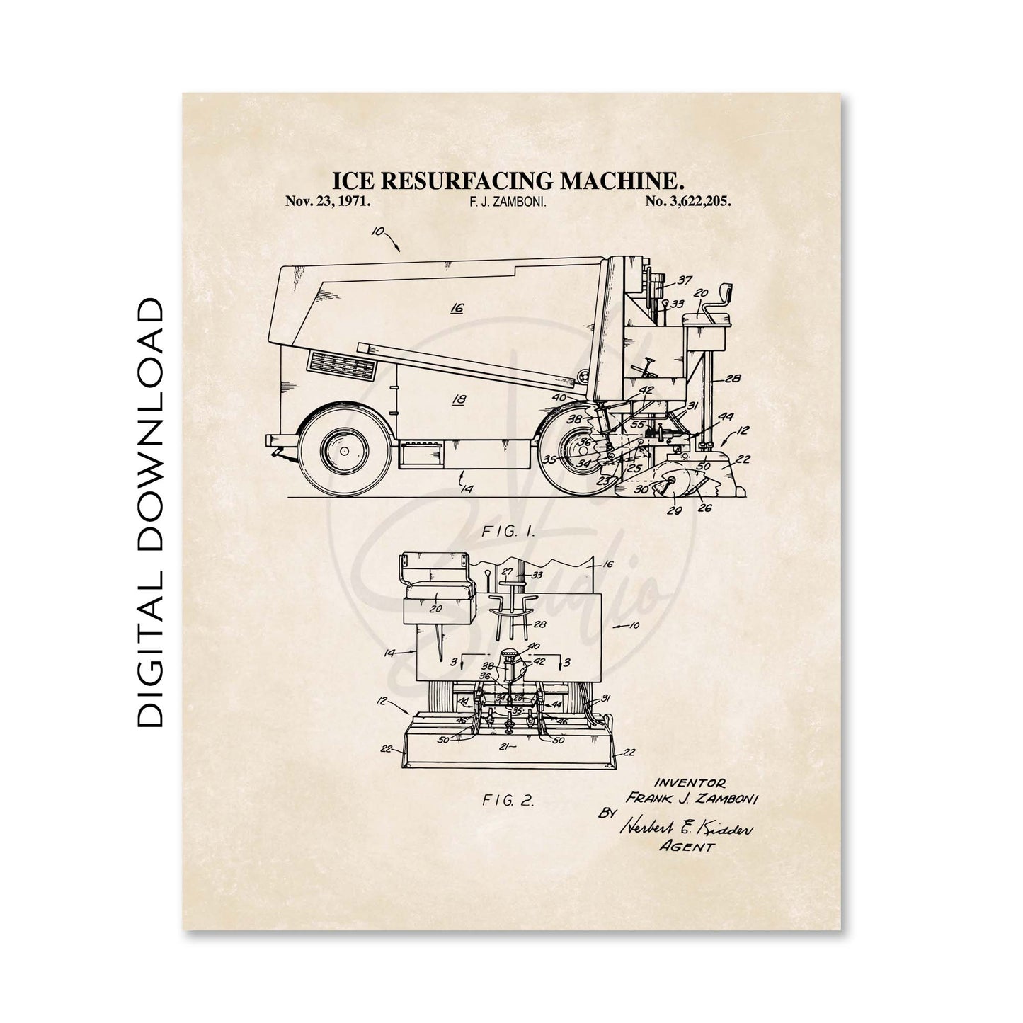 Hockey Patent Print Wall Art - Set of 6 - PRINTABLE DIGITAL DOWNLOAD
