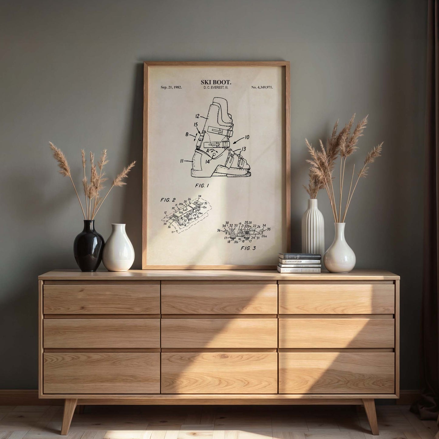 Ski Boot Patent Wall Art - PRINTABLE DIGITAL DOWNLOAD
