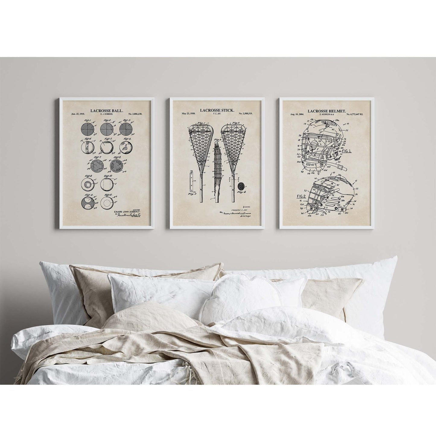 Lacrosse Patent Wall Art Set - PRINTABLE DIGITAL DOWNLOAD